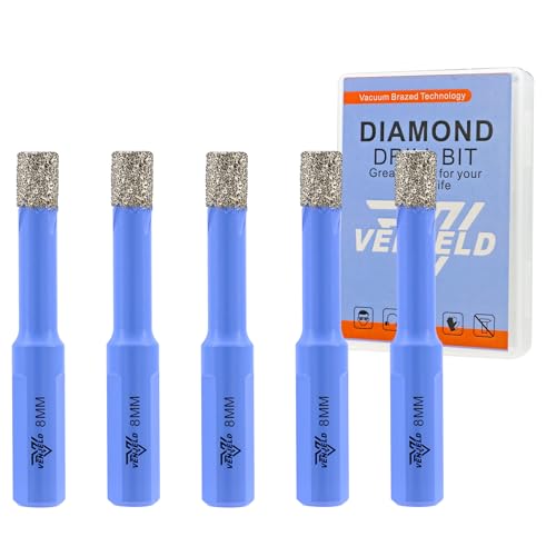 Diamant Fliesenbohrer Set - 8mm 5tlg. Diamantbohrer Lochsäge für Keramik Porzellan Fliesen Marmor Granit - Dreiecksschaft mit Aufbewahrungskoffer Diamant Fliesenbohrer Set - 8mm 5tlg. Diamantbohrer Lochsäge für Keramik Porzellan Fliesen Marmor Granit - Dreiecksschaft mit Aufbewahrungskoffer von VENJELD