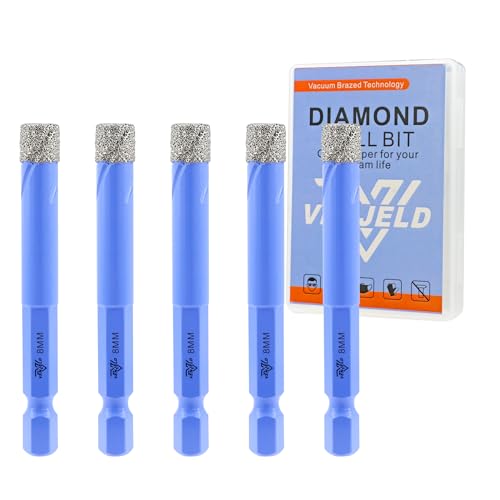 Diamant Fliesenbohrer Set - 8mm 5tlg. Diamantbohrer Lochsäge für Keramik Porzellan Fliesen Marmor Granit - Schnellwechsel-Sechskantschaft mit Aufbewahrungskoffer Diamant Fliesenbohrer Set - 8mm 5tlg. Diamantbohrer Lochsäge für Keramik Porzellan Fliesen Marmor Granit - Schnellwechsel-Sechskantschaft mit Aufbewahrungskoffer von VENJELD