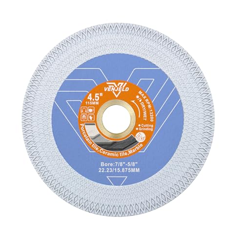 Diamant Trennscheibe 115mm Fliesenscheibe, 10/20mm Diamantbeschichtet auf Beiden Seiten für Schneiden und Schleifen Keramik-Porzellan-Fliesen Marmor-Kunststein VENJELD Diamant Trennscheibe 115mm Fliesenscheibe, 10/20mm Diamantbeschichtet auf Beiden Seiten für Schneiden und Schleifen Keramik-Porzellan-Fliesen Marmor-Kunststein VENJELD von VENJELD