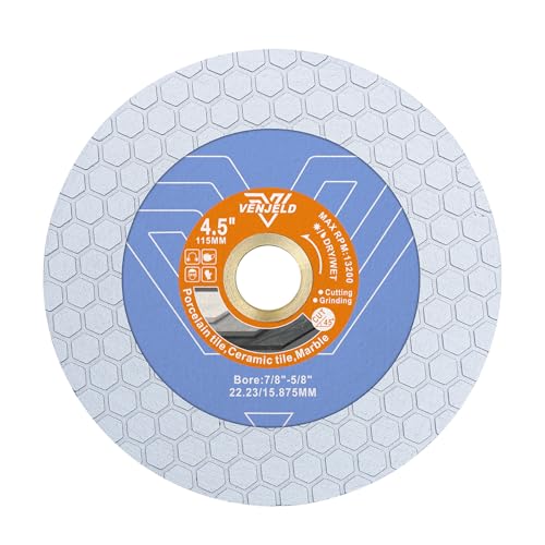 Diamant Trennscheibe 115mm Fliesenscheibe, 20mm Diamantbeschichtung auf Beiden Seiten für Keramik-Porzellan-Fliesen Marmor-Kunststein VENJELD Diamant Trennscheibe 115mm Fliesenscheibe, 20mm Diamantbeschichtung auf Beiden Seiten für Keramik-Porzellan-Fliesen Marmor-Kunststein VENJELD von VENJELD
