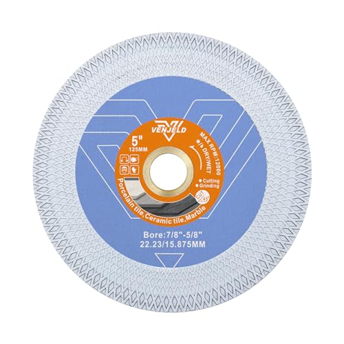 Diamant Trennscheibe 125mm Fliesenscheibe, 10/20mm Diamantbeschichtet auf Beiden Seiten für Schneiden und Schleifen Keramik-Porzellan-Fliesen Marmor-Kunststein VENJELD Diamant Trennscheibe 125mm Fliesenscheibe, 10/20mm Diamantbeschichtet auf Beiden Seiten für Schneiden und Schleifen Keramik-Porzellan-Fliesen Marmor-Kunststein VENJELD von VENJELD