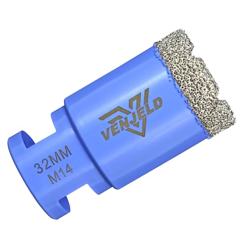 Diamantbohrer Fliesenbohrer 32mm Diamant Lochsäge M14 Gewinde, Trockenbohren für Keramik Porzellan Fliesen Granit Marmor VENJELD Diamantbohrer Fliesenbohrer 32mm Diamant Lochsäge M14 Gewinde, Trockenbohren für Keramik Porzellan Fliesen Granit Marmor VENJELD von VENJELD