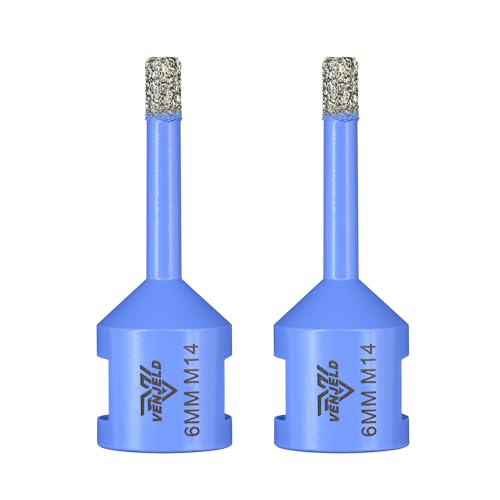 Diamantbohrer Fliesenbohrer 6mm - 2 Stücke Diamant Lochsäge M14 Gewinde, Trockenbohren für Keramik Porzellan Fliesen Granit Marmor VENJELD Diamantbohrer Fliesenbohrer 6mm - 2 Stücke Diamant Lochsäge M14 Gewinde, Trockenbohren für Keramik Porzellan Fliesen Granit Marmor VENJELD von VENJELD