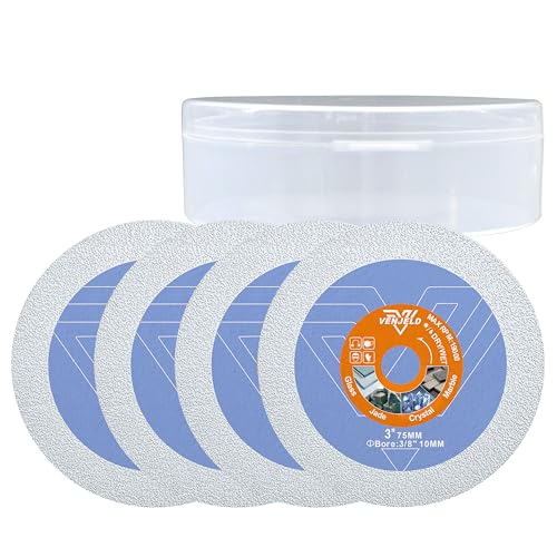 Diamanttrennscheibe 75mm Glasscheibe - 4 tlg. Diamant Sägeblätter mit Bohrung 10mm für Glas Jade Kristall Weinflasche Keramische Fliesen Marmor VENJELD Diamanttrennscheibe 75mm Glasscheibe - 4 tlg. Diamant Sägeblätter mit Bohrung 10mm für Glas Jade Kristall Weinflasche Keramische Fliesen Marmor VENJELD von VENJELD