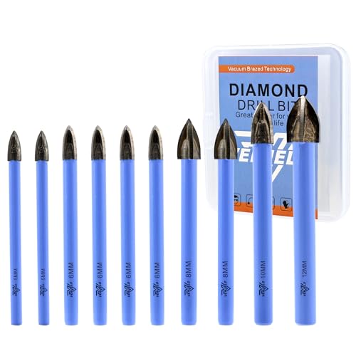 VENJELD Maurerbohrer Set - 5mm X 2, 6mm X 4, 8mm X 2, 10mm, 12mm 10tlg. Karbidebohrer für Holz Kunststoff Mauerwerk Keramikfliesen Beton Marmor - Rundschaft mit Aufbewahrungskoffer VENJELD Maurerbohrer Set - 5mm X 2, 6mm X 4, 8mm X 2, 10mm, 12mm 10tlg. Karbidebohrer für Holz Kunststoff Mauerwerk Keramikfliesen Beton Marmor - Rundschaft mit Aufbewahrungskoffer von VENJELD