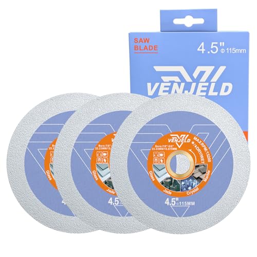 VENJELD Diamanttrennscheibe 115mm Glasscheibe - 3 tlg. Diamant Sägeblätter für Glas Jade Kristall Weinflasche Keramische Fliesen Marmor VENJELD Diamanttrennscheibe 115mm Glasscheibe - 3 tlg. Diamant Sägeblätter für Glas Jade Kristall Weinflasche Keramische Fliesen Marmor von VENJELD