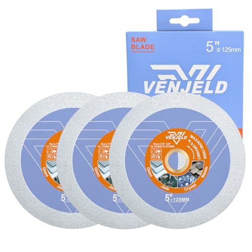 VENJELD Diamanttrennscheibe 125mm Glasscheibe - 3 tlg. Diamant Sägeblätter für Glas Jade Kristall Weinflasche Keramische Fliesen Marmor VENJELD Diamanttrennscheibe 125mm Glasscheibe - 3 tlg. Diamant Sägeblätter für Glas Jade Kristall Weinflasche Keramische Fliesen Marmor von VENJELD