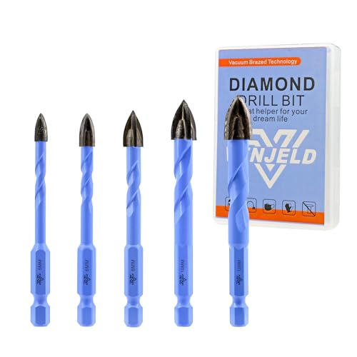 VENJELD Maurerbohrer Set - 5/6/8/10/12mm 5tlg. Hartmetall Bohrer für Holz Kunststoff Gemäuer Keramik Fliese Beton Marmor - Schnellwechsel-Sechskantschaft mit Aufbewahrungskoffer VENJELD Maurerbohrer Set - 5/6/8/10/12mm 5tlg. Hartmetall Bohrer für Holz Kunststoff Gemäuer Keramik Fliese Beton Marmor - Schnellwechsel-Sechskantschaft mit Aufbewahrungskoffer von VENJELD