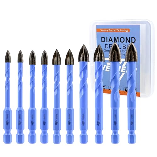 VENJELD Maurerbohrer Set - 5/6/8/10/12mm X 2 10tlg. Hartmetall Bohrer für Holz Kunststoff Gemäuer Keramik Fliese Beton Marmor - Schnellwechsel-Sechskantschaft mit Aufbewahrungskoffer VENJELD Maurerbohrer Set - 5/6/8/10/12mm X 2 10tlg. Hartmetall Bohrer für Holz Kunststoff Gemäuer Keramik Fliese Beton Marmor - Schnellwechsel-Sechskantschaft mit Aufbewahrungskoffer von VENJELD