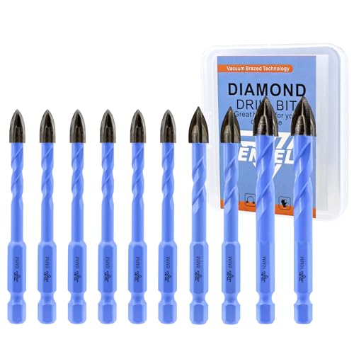 VENJELD Maurerbohrer Set - 6mm X 6+8/10mm X 2 10tlg. Hartmetall Bohrer für Holz Kunststoff Gemäuer Keramik Fliese Beton Marmor - Schnellwechsel-Sechskantschaft mit Aufbewahrungskoffer VENJELD Maurerbohrer Set - 6mm X 6+8/10mm X 2 10tlg. Hartmetall Bohrer für Holz Kunststoff Gemäuer Keramik Fliese Beton Marmor - Schnellwechsel-Sechskantschaft mit Aufbewahrungskoffer von VENJELD