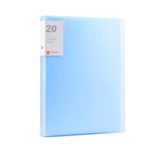Vensool A4-Dokumentenmappe mit 30 transparenten Taschen, langlebiges Präsentationsmappfolio, Dokumenten-Organizer in Briefgröße, für Verträge, Bürobedarf oder neue Job-Geschenke (Hellblau A) von VENSOOL