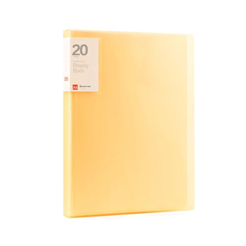Vensool A4-Dokumentenmappe mit 30 transparenten Taschen, langlebiges Präsentationsmappfolio, Dokumenten-Organizer in Briefgröße, für Verträge, Bürobedarf oder neue Job-Geschenke (Hellgelb A) von VENSOOL