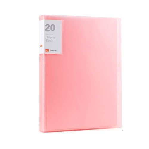 Vensool A4-Dokumentenmappe mit 30 transparenten Taschen, langlebiges Präsentationsmappfolio, Dokumenten-Organizer in Briefgröße, für Verträge, Bürobedarf oder neue Job-Geschenke (Hellrosa A) von VENSOOL
