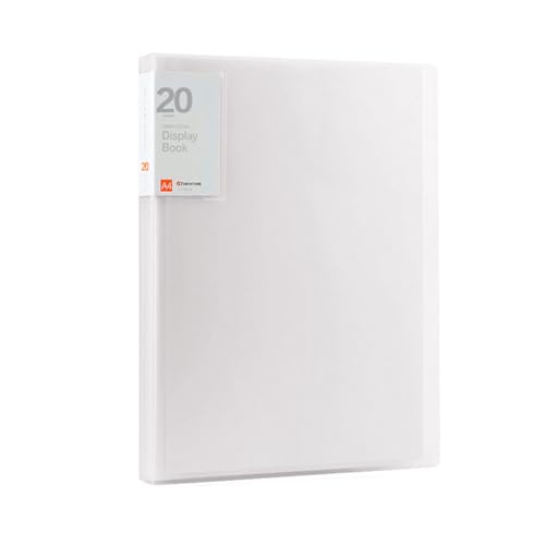 Vensool A4-Dokumentenmappe mit 30 transparenten Taschen, langlebiges Präsentationsmappfolio, Dokumenten-Organizer in Briefgröße, für Verträge, Bürobedarf oder neue Job-Geschenke (Weiß A) von VENSOOL