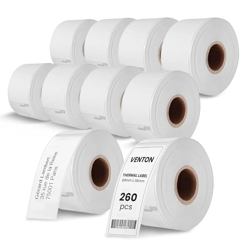 Venton Dymo Etiketten für Labelwriter 99012-10 Rolle Pack Etiketten x260 St. Je Rolle= 2600 Etikette,Selbstklebend,Adressetiketten, Kompatibel für Dymo Labelwriter & Seiko Etikettendrucker, 89X36 mm Venton Dymo Etiketten für Labelwriter 99012-10 Rolle Pack Etiketten x260 St. Je Rolle= 2600 Etikette,Selbstklebend,Adressetiketten, Kompatibel für Dymo Labelwriter & Seiko Etikettendrucker, 89X36 mm von VENTON