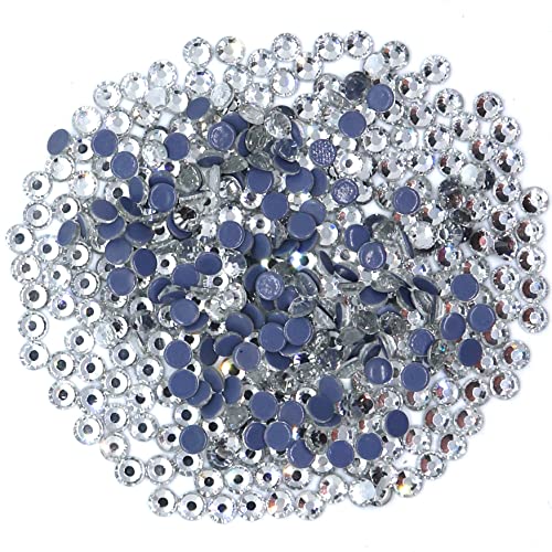 Hot-Fix-Perlen zum Aufbügeln, flache Rückseite, Strasssteine, brillante Alternative zu Swarovski-Strasssteinen (SS20: 4,8 - 5 mm, 100 Stück, klares Kristall) von VENUS3 LONDON