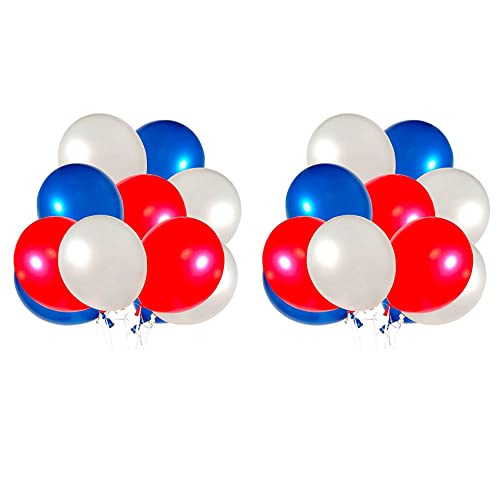 VENYAA 120 Paket Rote Weiße und Blaue Luftballons 12 Latex Partyballons Perfekte Party Geburtstags Dekoration für Alle Gelegenheiten von VENYAA