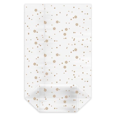 VEPATIM 100 Kreuzbodenbeutel klar mit Sternen gold 160 x 270 + 65mm mit verschweißtem Boden VEPATIM 100 Kreuzbodenbeutel klar mit Sternen gold 160 x 270 + 65mm mit verschweißtem Boden von VEPATIM