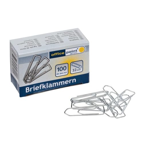 VEPATIM 5 Büroklammern Briefklammern silber verzinkt 32mm (10 packs je 100 Stk) = 1000 Stk. von VEPATIM