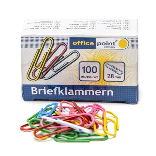 VEPATIM Büroklammern Briefklammern farblich sortiert 28mm (10 packs je 100 Stk) = 1000 Stk. von VEPATIM