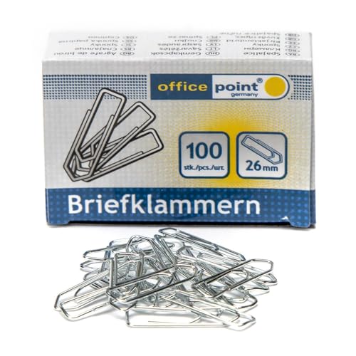 VEPATIM Büroklammern Briefklammern silber verzinkt 26mm (10 packs je 100 Stk) = 1000 Stk. von VEPATIM
