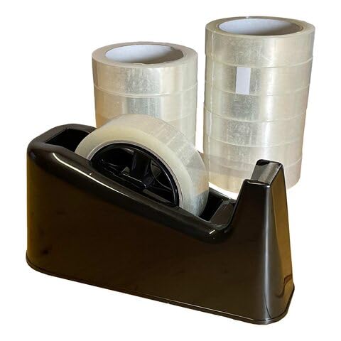 VEPATIM Tischabroller Set Klebebandabroller mit 12 Rollen Klebeband 25mm x 66m transparent VEPATIM Tischabroller Set Klebebandabroller mit 12 Rollen Klebeband 25mm x 66m transparent von VEPATIM