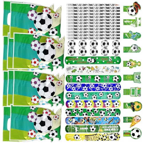 VEQENIFY 50 Stück Fußball geburtstag für jungs Fussball party deko Gastgeschenke Fußballfans Mitbringsel Kindergeburtstag Fussball Mitbringsel deko für Schule Einschulung Schulanfang Schreibwaren von VEQENIFY