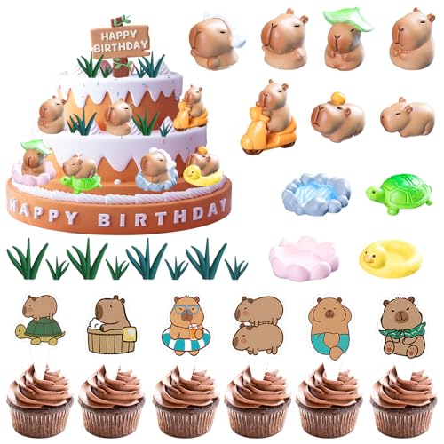 VEQENIFY 32 Stück Capybara Figuren Kuchen Deko,Mini Capybara Tortendeko,Partyzubehör Capybara Tierpflanzen,Mini Capybara Figuren,Capybara Kuchendekoration für Torte, Bonsai, Miniaturlandschaf VEQENIFY 32 Stück Capybara Figuren Kuchen Deko,Mini Capybara Tortendeko,Partyzubehör Capybara Tierpflanzen,Mini Capybara Figuren,Capybara Kuchendekoration für Torte, Bonsai, Miniaturlandschaf von VEQENIFY