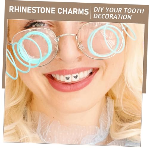 VERDANVERSE 1 Schachtel Herzförmige Zahnrhinestone mit Perlen Silberfarbene Metall dekoration für Zahnschmuck DIY Zahn Edelsteine für Strahlendes Lächeln und Individuelle Zahndekoration von VERDANVERSE