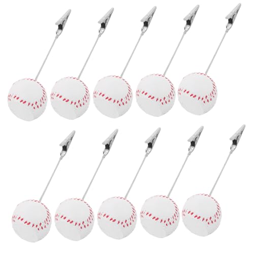 VERDANVERSE 10 Stück Baseball Memo Clips aus Resin Wetterfeste Tischkartenhalter mit Alligator-klammer Leichter Namensschildständer für Sport-events Partys und Outdoor-veranstaltungen von VERDANVERSE