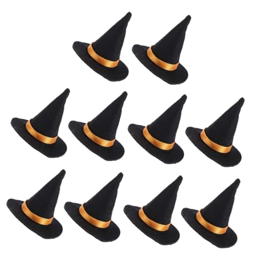 VERDANVERSE 10 Stück Teiliges Mini Filz Hexenhüte Weinflaschen Dekorative Kappen Halloween Deko Party Requisiten Foto Props Schwarz von VERDANVERSE