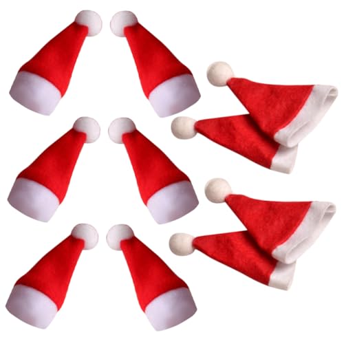VERDANVERSE 10 Stück Weihnachtsmütze Weihnachtszubehör Lustige Mütze Weihnachtsmann Lutscher Verpackungen Topper Weihnachtsmützen Lustige Weihnachts Lutscher Mütze DIY von VERDANVERSE