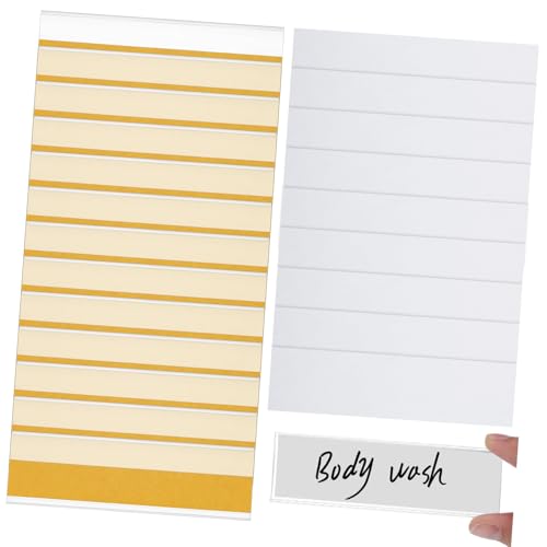 VERDANVERSE 100 Stück Teiliges Selbstklebendes Etikettenhalter Transparent mit Pet Kleber und Weißem Karton für Regal Korb Schublade Vielseitig Einfach Anzubringen Langlebig zur von VERDANVERSE