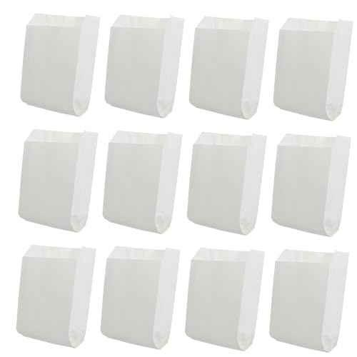 VERDANVERSE 100 Stück Weiße Fettdichte Papiertüten Snack Takeaway Verpackungsbeutel Lebensmittelecht für Pommes und Gebratene Hähnchenflügel Geeignet von VERDANVERSE
