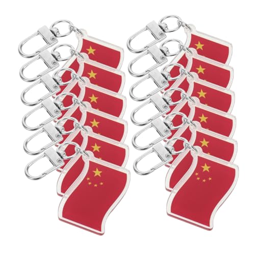 VERDANVERSE 12 Stück China National Day Schlüsselbund Anhängerdekoration für Tasche Porzellan-Anhänger chinesisches Autozubehör Tasche Keyrings Schlüsselanhänger mit Geldbörse Acryl rot von VERDANVERSE