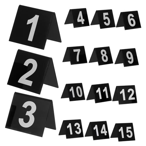 VERDANVERSE 15 Stück Teiliges Doppelseitig mit Schwarzem Hintergrund und Weißen Zahlen Stabile Markierung für Restaurant Detektivparty Hochzeit und Eventdekoration von VERDANVERSE