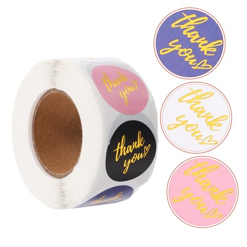 VERDANVERSE 1Rolle Dankesaufkleber Selbstklebende Geschenketiketten für Tüten und Verpackungen Runde Deko Sticker für Vielseitig und Elegant VERDANVERSE 1Rolle Dankesaufkleber Selbstklebende Geschenketiketten für Tüten und Verpackungen Runde Deko Sticker für Vielseitig und Elegant von VERDANVERSE