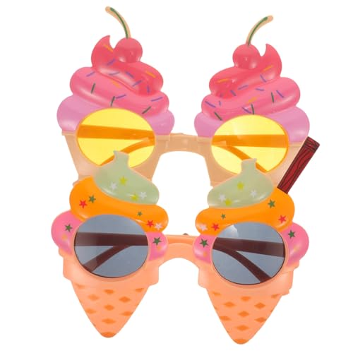 VERDANVERSE 2 Stück Eiscreme Sonnenbrille Lustige Partybrille für Hawaii Feiern und Strand Events Langlebiges Kunststoffmaterial Auffällige Farben für Unvergessliche Fotos von VERDANVERSE