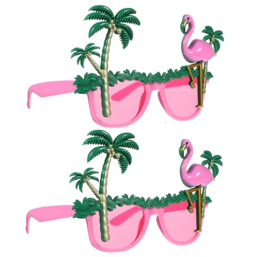 VERDANVERSE 2 Stück Flamingo Partybrillen mit Kokosbaum Design Leichte Stabile Brillen für Strand und Hawaii Mottopartys Lustige Foto Requisiten für Karneval und Feierlichkeiten von VERDANVERSE