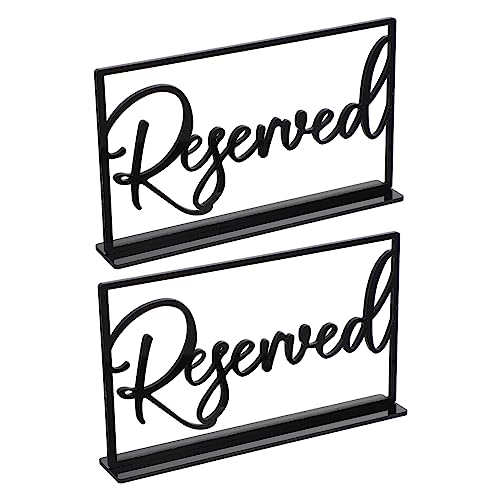 VERDANVERSE 2 Stück Reserved Tischschilder Schwarz Stabile Tischreservierungsschilder für Restaurant Party Büro Modernes Design Bruchsicher Lesbar Sitzplatzreservierung von VERDANVERSE