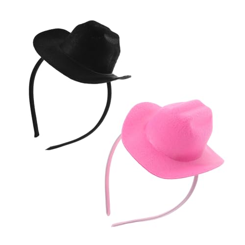 VERDANVERSE 2 Stück Teiliges Mini Cowgirl Stirnband Leichte Western Cowboy Hut Haarreife Komfortabel und Vielseitig für Damen und Mädchen für Halloween Karneval und Partydekoration von VERDANVERSE