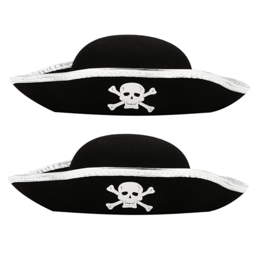 VERDANVERSE 2 Stück Teiliges Piratenhut aus Bambusfaser mit Atmungsaktiv Bequem für Erwachsene Cosplay Accessoire und Karnevalskostüm Geeignet für Piratenpartys und Halloween von VERDANVERSE