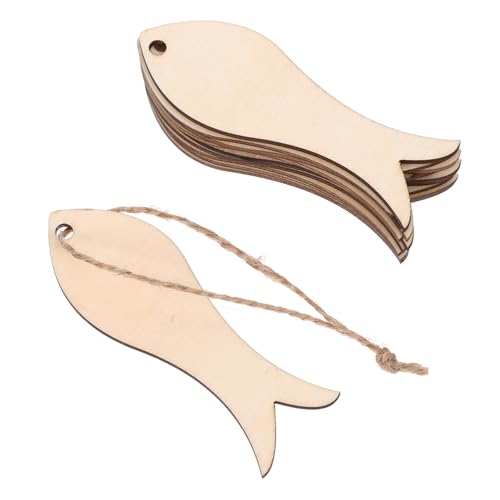 VERDANVERSE 20 Stück Teiliges Holzscheiben Fischform Unbemalte Holzteile zum Basteln Leichte DIY holzanhänger zum Bemalen und Dekorieren Sichere Holzmaterialien für Kreative Festivaldeko und von VERDANVERSE