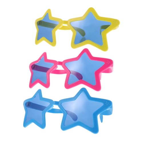 VERDANVERSE 3 Stück Exaggerated Big Star Sonnenbrillen Lustige Hawaii Beach Party Brillen Fotorequisiten für für Geburtstagsfeiern und Feierlichkeiten Einzigartiger Stil Gelb und Blau von VERDANVERSE