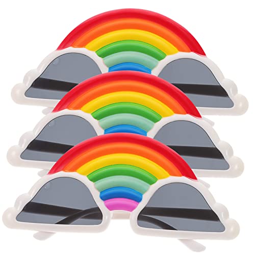 VERDANVERSE 3 Stück Regenbogen Wolkenbrillen Lustige Cosplay Partybrillen für Festivals Tanz und Besondere Anlässe Fotorequisiten für Unvergessliche von VERDANVERSE