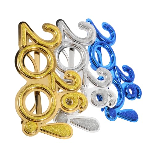 VERDANVERSE 3 Stück Teiliges Neujahrsbrille mit Ausrufezeichen Deko Glitzer Kunststoff Unisex Leicht Komfortabel für Silvester Party Foto Requisiten Festliche Accessoires von VERDANVERSE