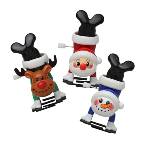 VERDANVERSE 3 Stück Teiliges Weihnachts Wind Up mit Lustigen Rentiere Weihnachtsmann und Schneemann Kompakt und Sicher Mitgebsel für Nikolaussocken und Weihnachtsfeiern von VERDANVERSE