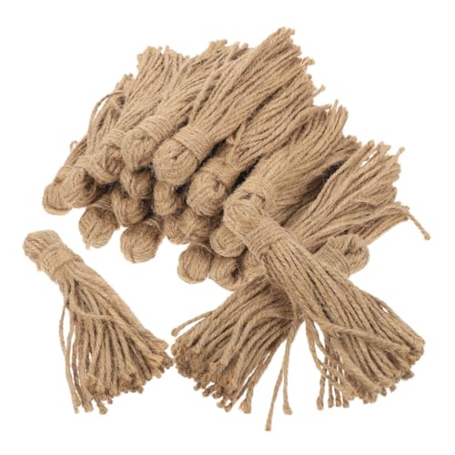 VERDANVERSE 30 Stück Teiliges Jute Quasten Rustikal für DIY Holzperlengirlanden Vielseitige Abnehmbare Dekotasseln aus Natürlichem Jutegarn für Festliche Bastelprojekte und Weihnachtsdeko von VERDANVERSE