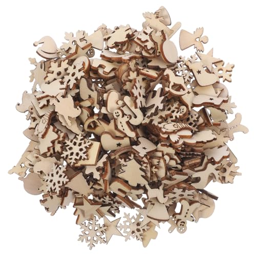 VERDANVERSE 300 Stück Unvollendete Holzstücke für Weihnachten DIY Holzplatten Blanko Weihnachts Ausschnitte Bastelmaterial für Weihnachtsbaum Dekorationen und Handwerksprojekte von VERDANVERSE