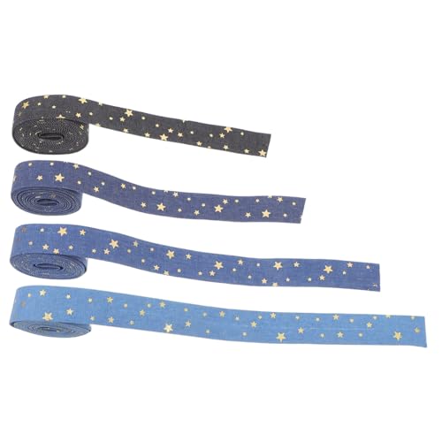 VERDANVERSE 4 Rollen Glitzer-stern-jeansband-set Für Handgefertigte Diy-projekte, Verzierungen, Nähen, Verpacken Von Urlaubsgeschenken Und Kreatives Bastelzubehör, 2,5 Cm von VERDANVERSE